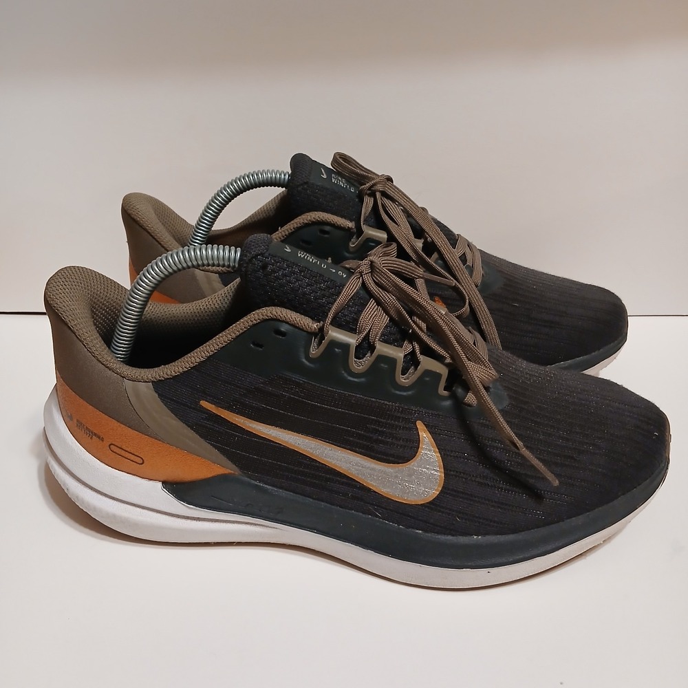 Nike Air Winflo 9 Women 9.5 Grey Metallic Copper Running Shoes DD8686-005
